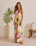 Vacation Crush Abstract Halter Jumpsuit
