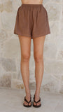 Elle Vest and Shorts Set Brown