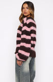 On The Slopes Knit Sweater Pink Chocolate