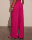 Onyx Linen Wide Leg Pants
