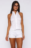 Cant Give You Up Halter Top White