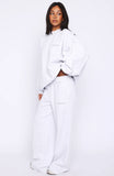 On My Own Terms Wide Leg Sweatpants Grey Marle