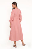 Riven Long Sleeve Maxi Dress Pink