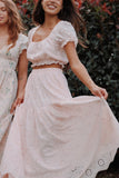 Angelina Skirt Set Pink Broiderie