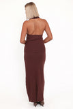 Halley Knit Halter Skirt Set Brown