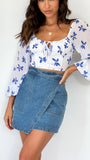 Jamaya Mini Skirt Blue Denim
