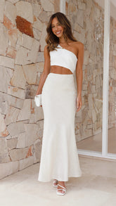 Abia Maxi Dress White Natural