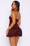 There Was Only You Mini Dress Burgundy Polka Dot
