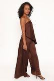 Charmer Wide Leg Pant Dark Brown