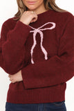 Kaori Bow Sweater Burgundy