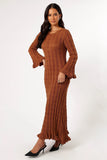 Colter Long Sleeve Maxi Dress Bronze