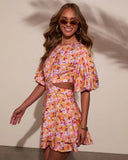Nomadic Charm Floral Cut Out Mini Dress