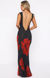 Thats Amore Maxi Dress Black Scarlet Bloom