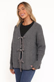 Hammond Tie Up Cardigan Grey
