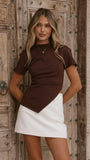 Tiarna Side Ruched Tee Chocolate