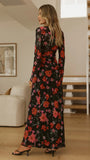 Brianna Open Tie Top Dark Floral