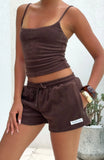 Causing Commotion Terry Lounge Shorts Chocolate