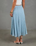 Refined Style Smocked Floral Lace Midi Skirt
