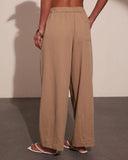 Samarah Front Tie Pleated Wide Leg Pants