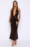 Never Tear Us Apart Sequin Midi Dress Burgundy