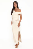 Edie Off Shoulder Midi Dress Butter Yellow