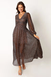 Lustre Long Sleeve Midi Dress Bronze
