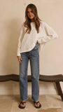 Zana Straight Leg Jeans Mid Blue