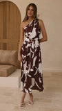 Hadas Maxi Dress Chocolate White Print