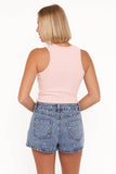 Ari Ribbed Tank Top Petal Pink