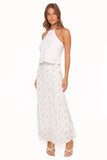 Steele Bias Maxi Skirt White Vintage Floral