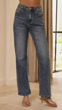 Zana Straight Leg Jeans Mid Blue