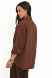 Toto Denim Shacket Chocolate Brown