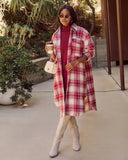 That September Feeling Plaid Pocketed Button Down Coat