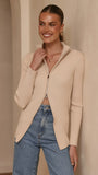 Cleo Long Sleeve Top Beige