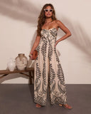 Palm Daydream Abstract Print Jumpsuit
