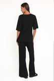 Alix Ribbed Knit Set Black
