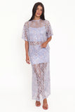 Yonder Sheer Panel Lace Maxi Skirt Purple