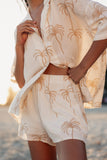 Amira Short Sleeve Shirt Palm Print