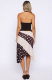 Offline Forever Midi Skirt Choc Cream Polka Dot