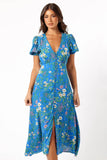Brax Floral Dress Blue Ivy