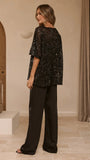 Varni Oversized Sequins Tee Black