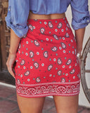 Haezel Paisley Bandana Print Mini Skirt