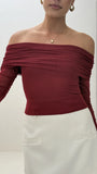 Isadora Off Shoulder Top Wine