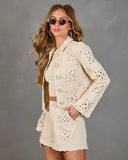 Softly Wandering Eyelet Scallop Trim Jacket