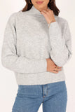 Brianna Mockneck Knit Sweater Heather Grey
