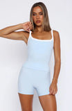 Nows The Time Active Tank Baby Blue White