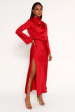 Kristyn Long Sleeve Midi Dress Red