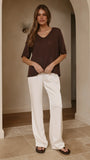 Spring Scoop Neck Tee Chocolate