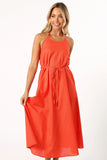 Nadine Halterneck Midi Dress Coral