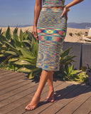 Vaycay Bound Abstract Midi Skirt